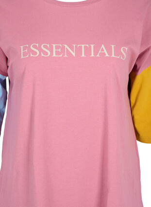 Colourblock T-Shirt mit 2/4-Ärmeln, Pink Blocking, Packshot image number 2