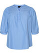 Bluse mit Smock und 3/4-&Auml;rmeln, Blau, Packshot image number 0
