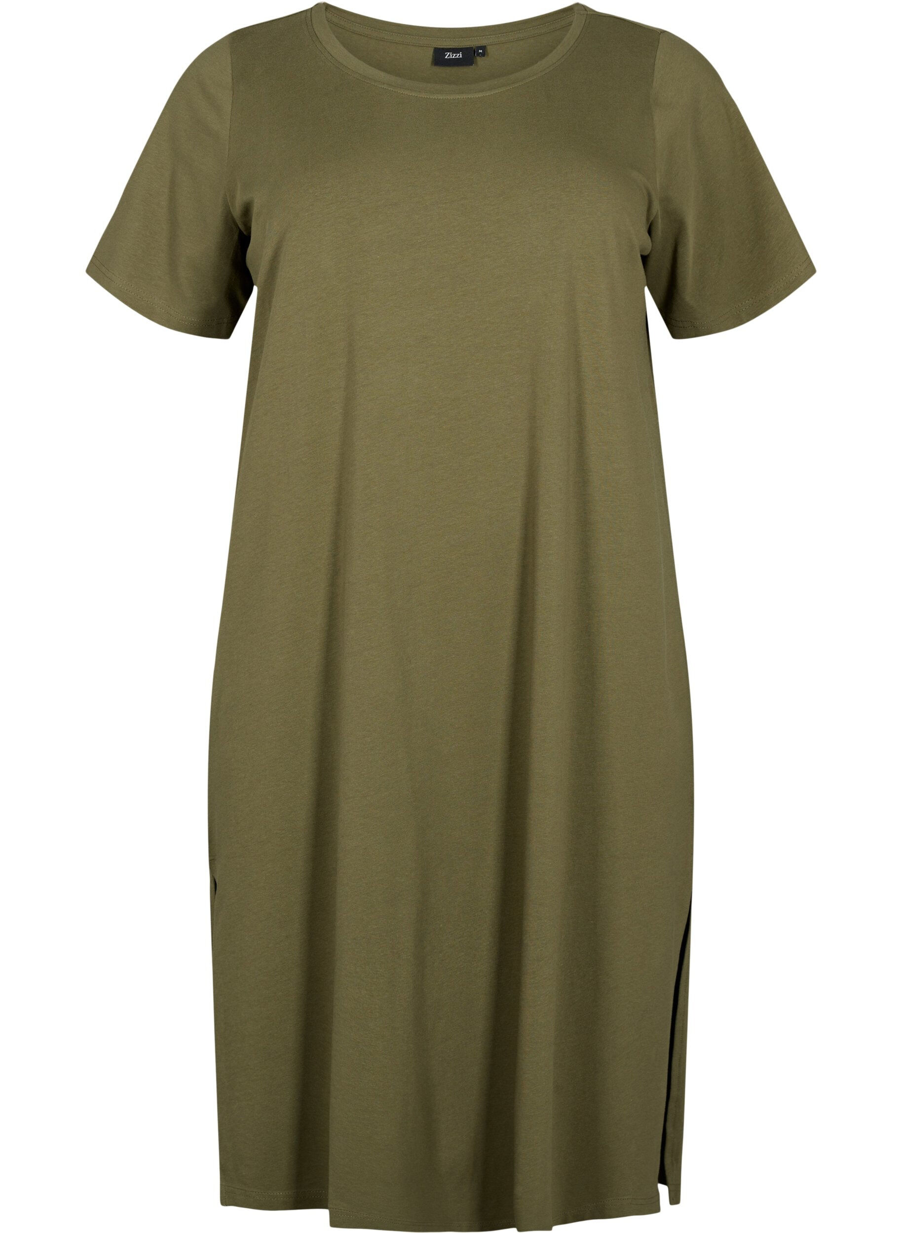 Zizzi Baumwollkleid mit kurzen &Auml;rmeln, Ivy Green, Packshot image number 0