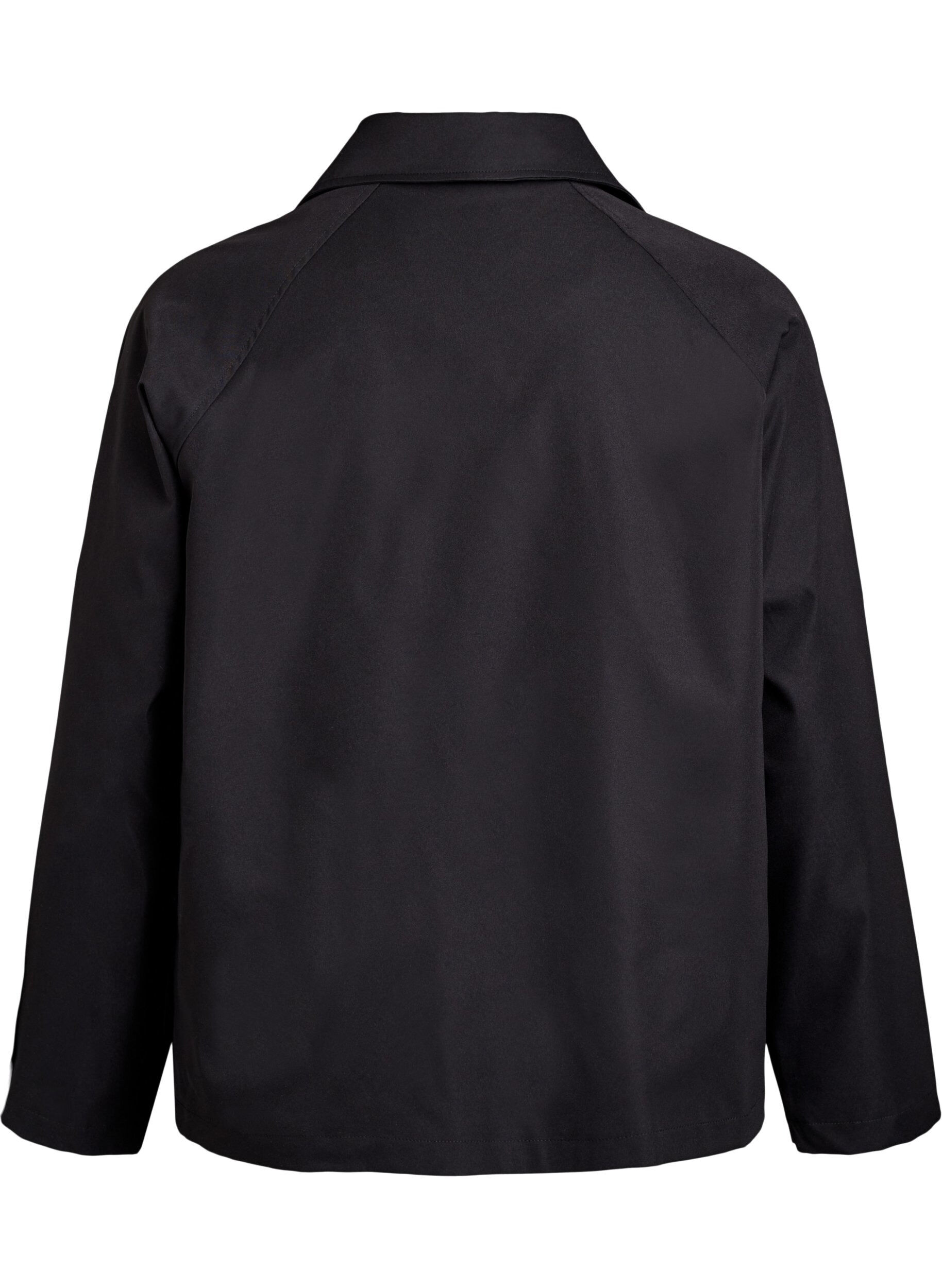 Zizzi Kurzer Trenchcoat mit Taschen, Schwarz, Packshot image number 1