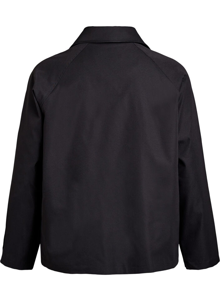 Kurzer Trenchcoat mit Taschen, Schwarz, Packshot image number 1