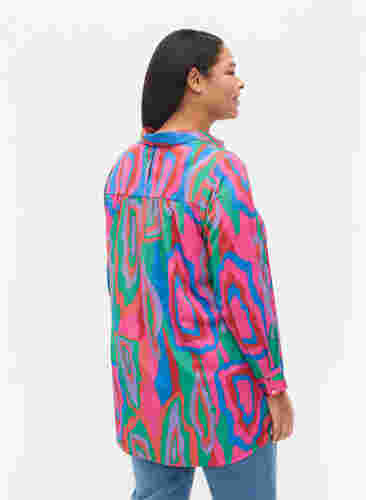 Langes bedrucktes Hemd, Colorfull Art Print, Model image number 1