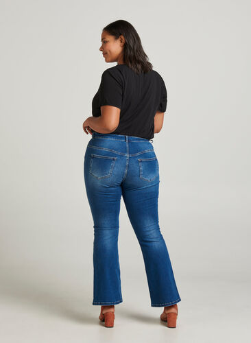 Ellen Bootcut Jeans, Blue denim, Model image number 1