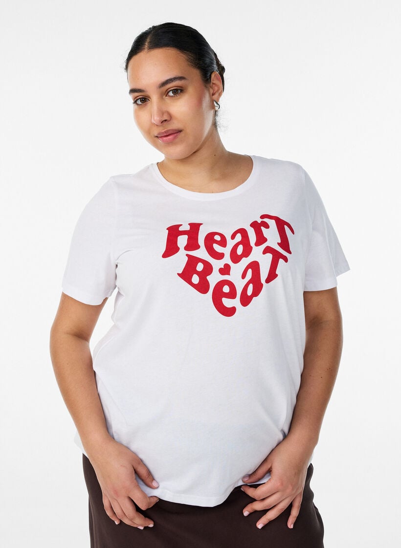 T-Shirt mit Print, Wei&szlig;, Model image number 0
