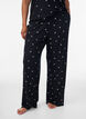 Pyjamahose mit Rippstruktur und gebl&uuml;mtem Print, Schwarz, Model image number 3