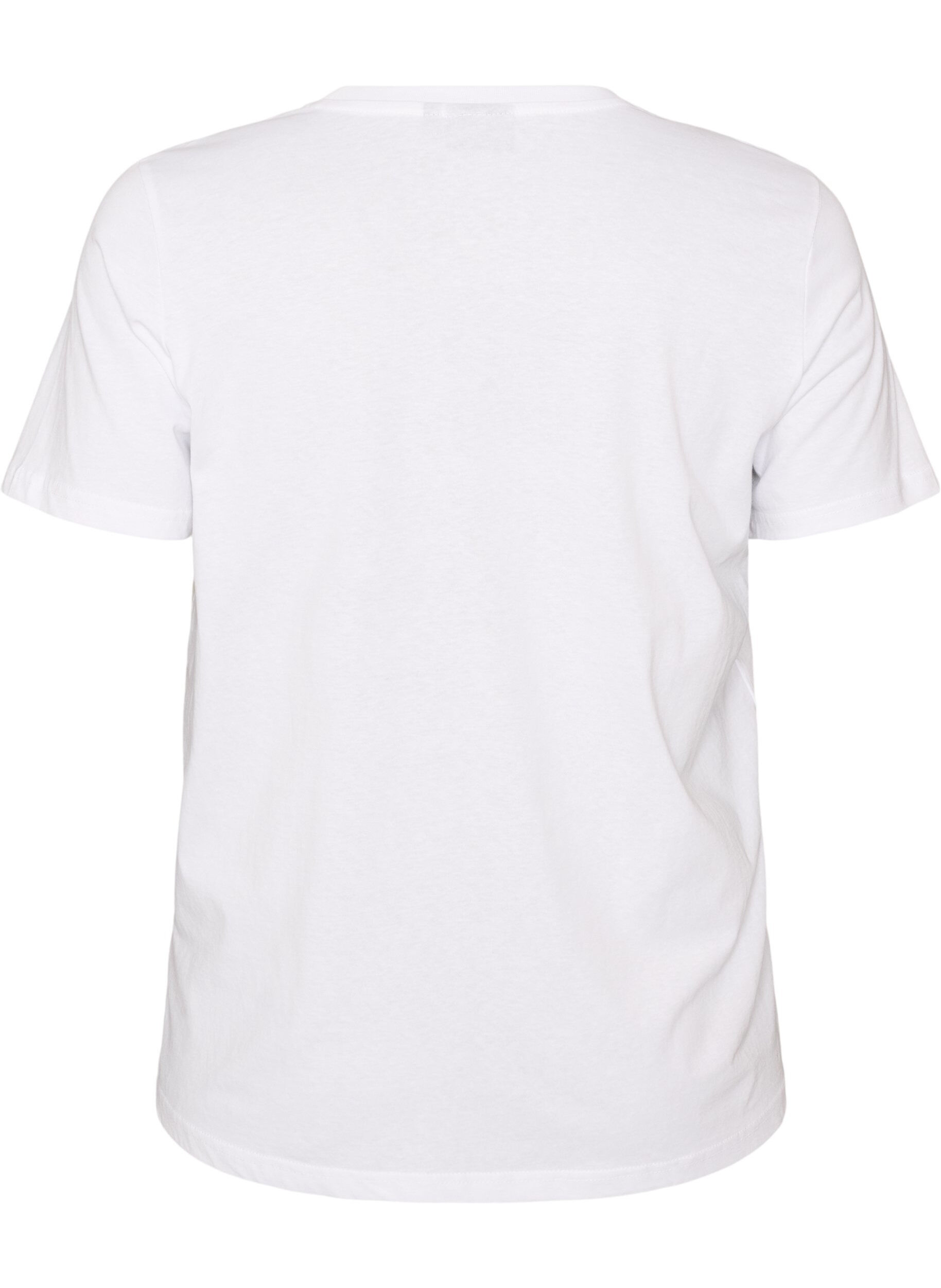 ZizziT-Shirt aus Baumwolle mit Text-Badge, Wei&szlig;, Packshot image number 1