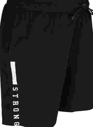 Lockere Shorts mit Textprint, Black, Packshot image number 2