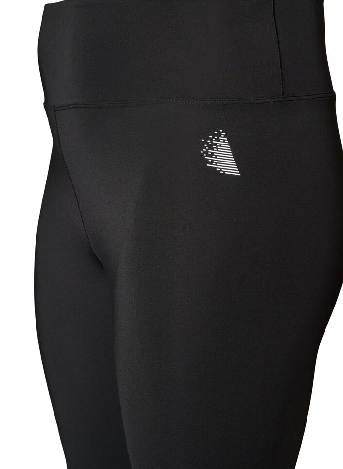 Trainingstights mit hoher Taille und Tasche im Bund, Schwarz, Packshot image number 2
