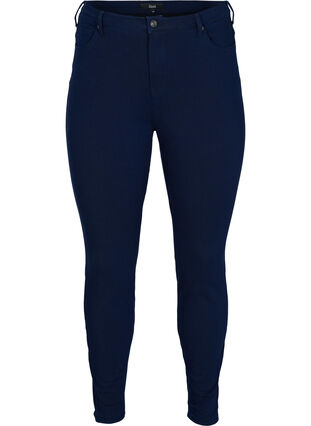 Hochtaillierte Amy Jeans mit 4-Way Stretch, Dark blue, Packshot image number 0