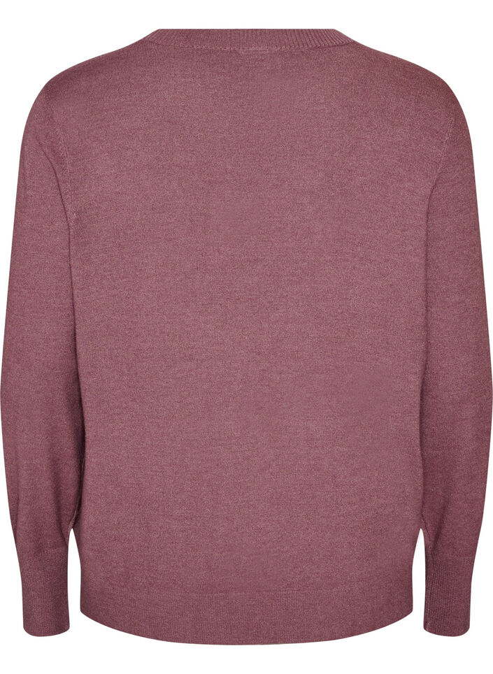 Strickbluse mit Rundhalsausschnitt, Rot, Packshot image number 1