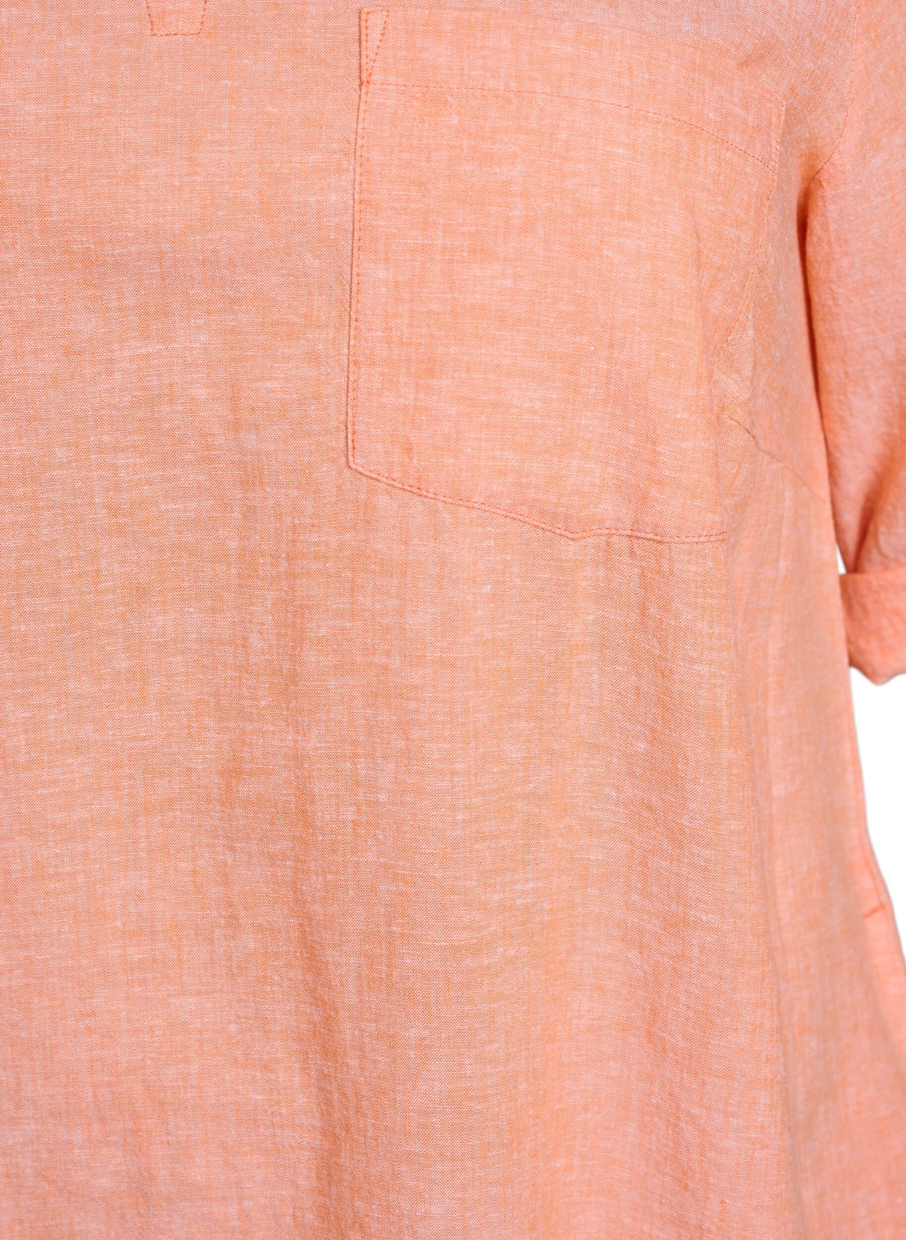 ZizziTunika aus Leinen und Viskose mit A-Linie, Orange, Packshot image number 2