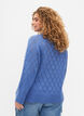 Langärmelige Strickbluse mit Lochmuster, Blue Bonnet, Model image number 1