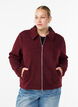 Kurze Jacke mit Reißverschluss, Dunkles Bordeaux, Model image number 0