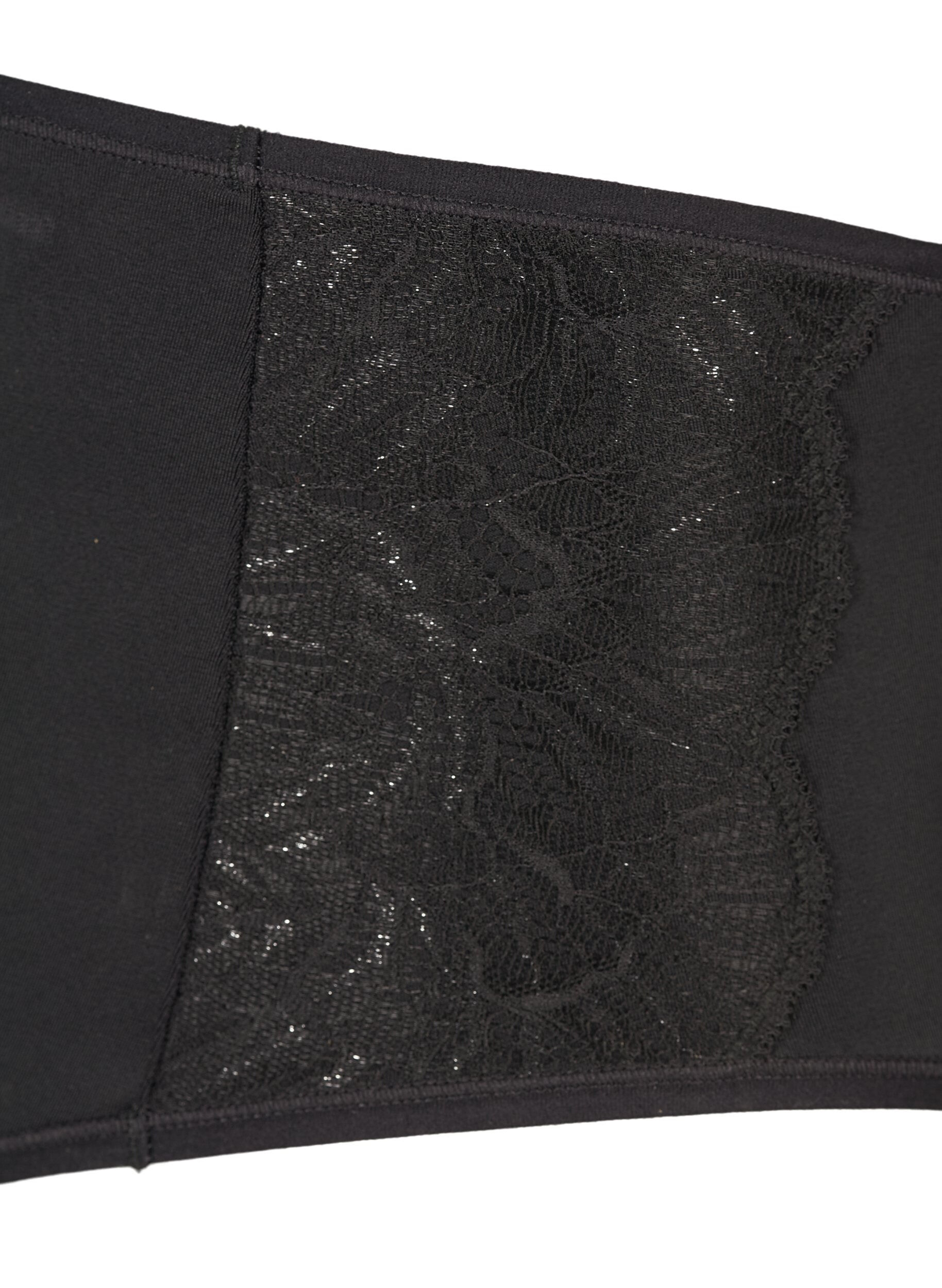 Zizzi 2er-Pack Pantys, Black/Black, Packshot image number 2