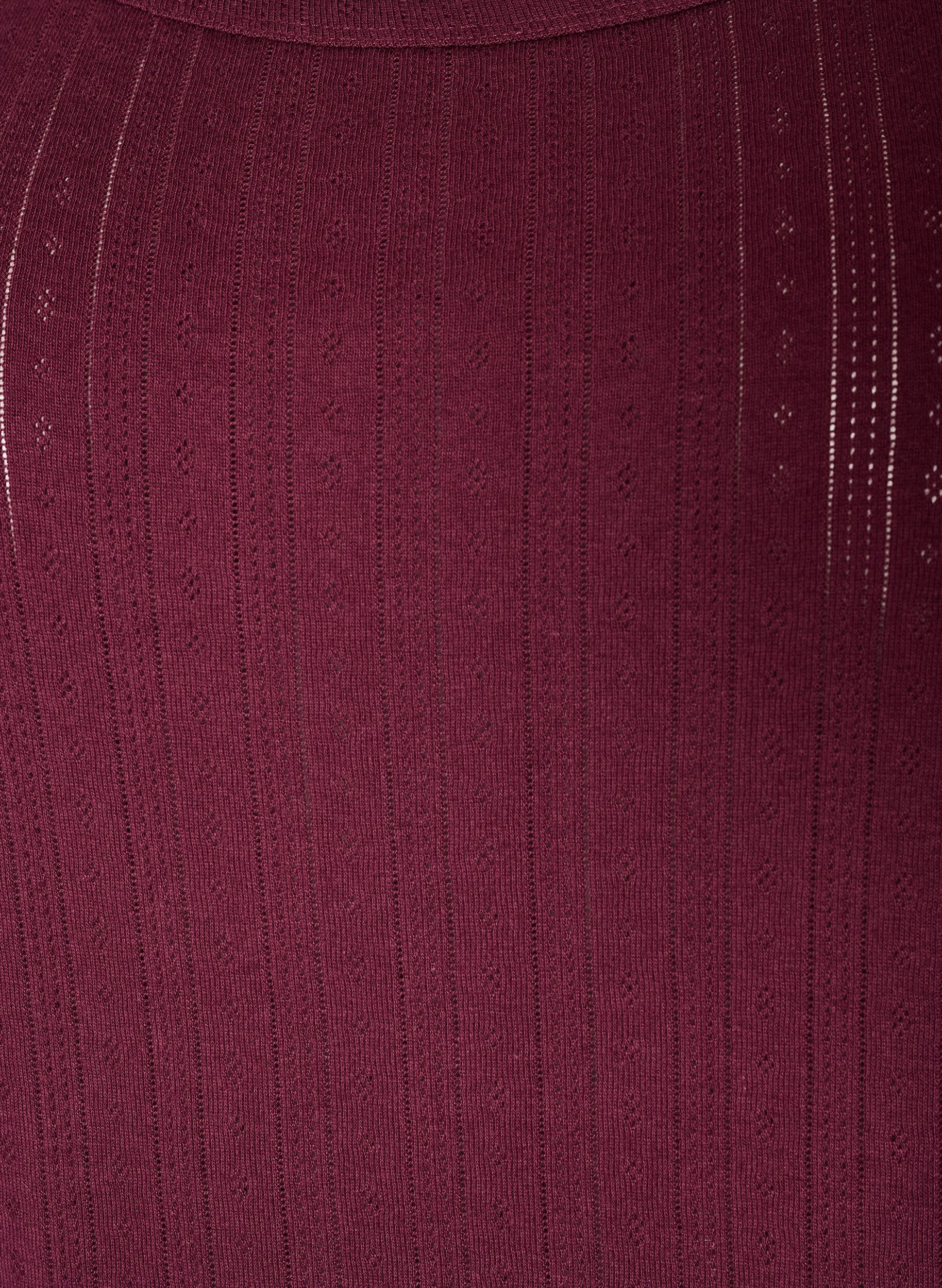 ZizziNachthemd aus Bio-Baumwolle mit Strukturmuster, Dunkles Bordeaux, Packshot image number 2