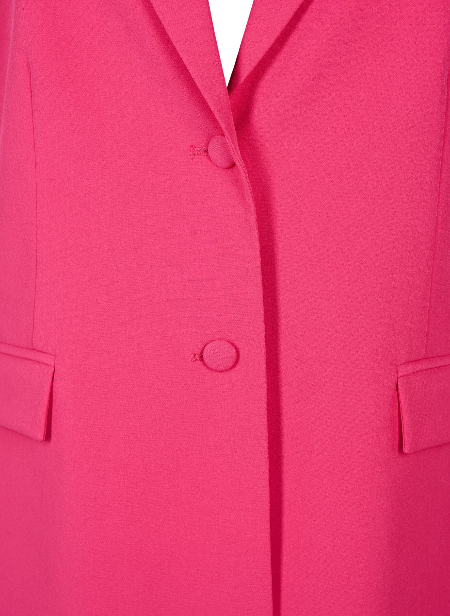 Zizzi Klassischer Blazer mit Knopfverschluss, Pink Yarrow, Packshot image number 2