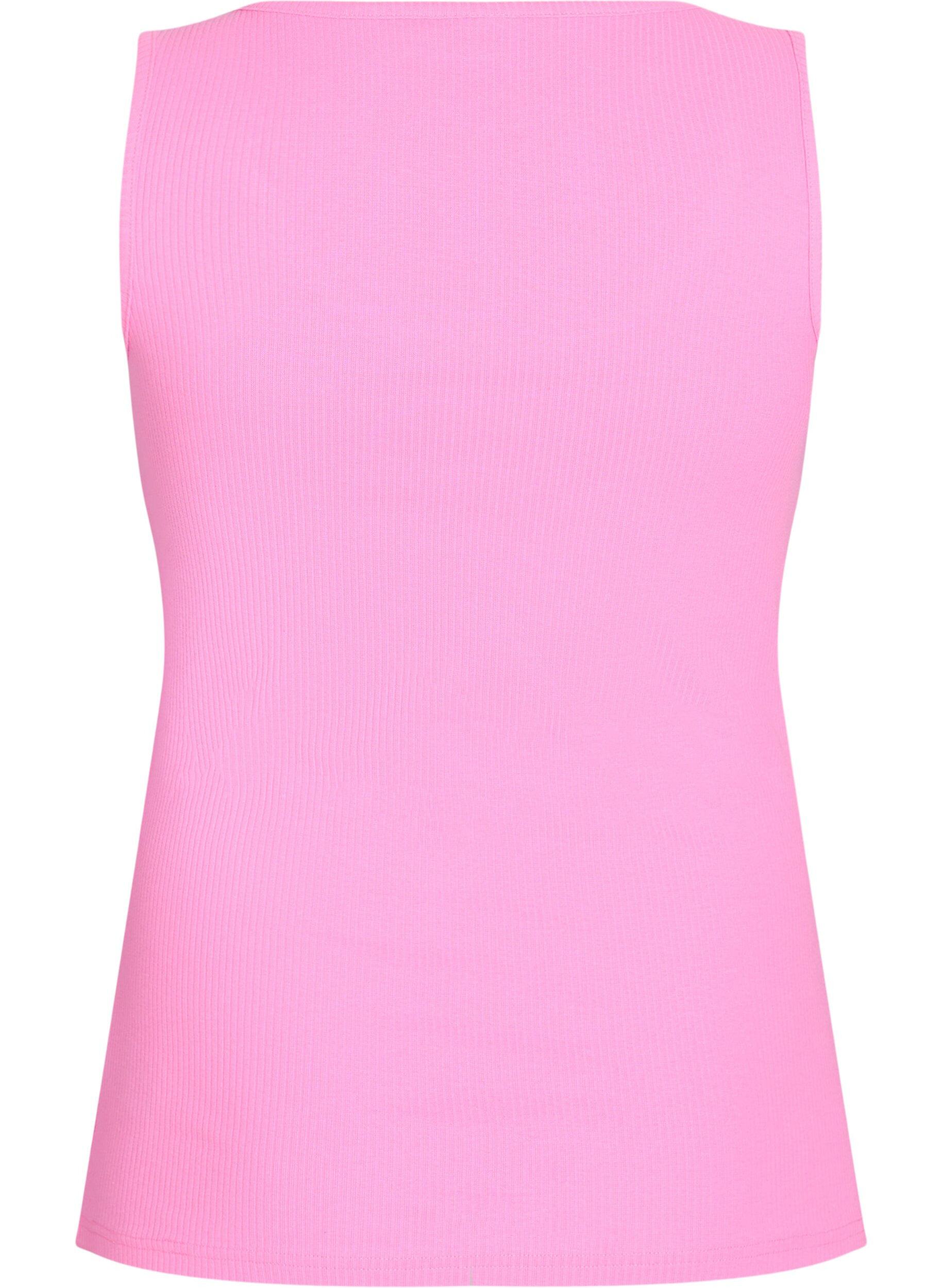 Zizzi Schmal geschnittenes Tank-Top mit Strasssteinen, Pink, Packshot image number 1