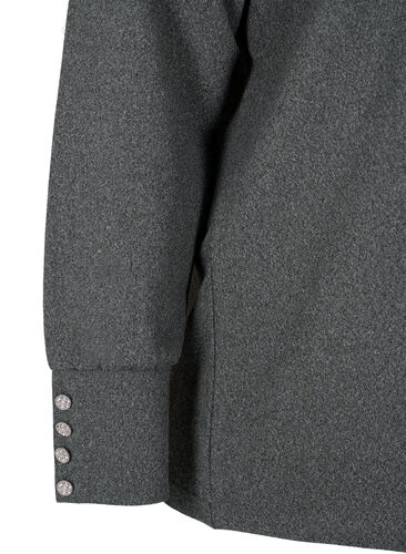 Langärmelige Bluse mit breitem Ärmelaufschlag und Knöpfen, Dark Grey Melange, Packshot image number 3