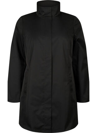 Jacke mit Taschen und hohem Kragen, Black, Packshot image number 0