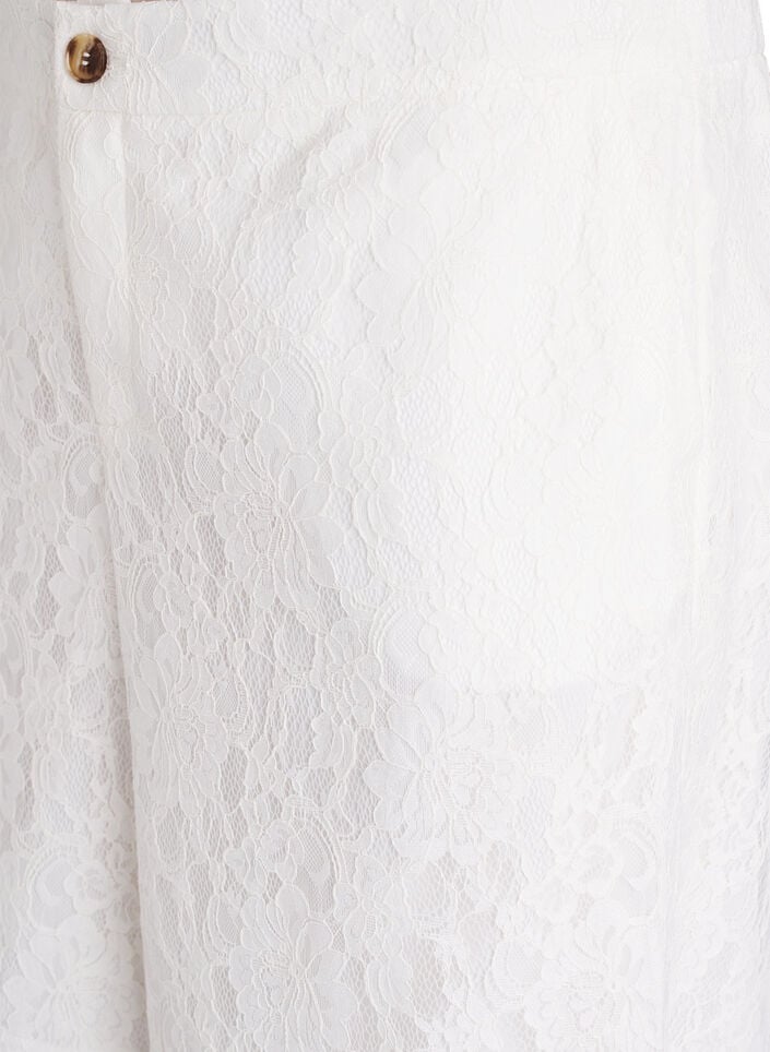 Hoch taillierte Bermudashorts aus Spitze, Vanille, Packshot