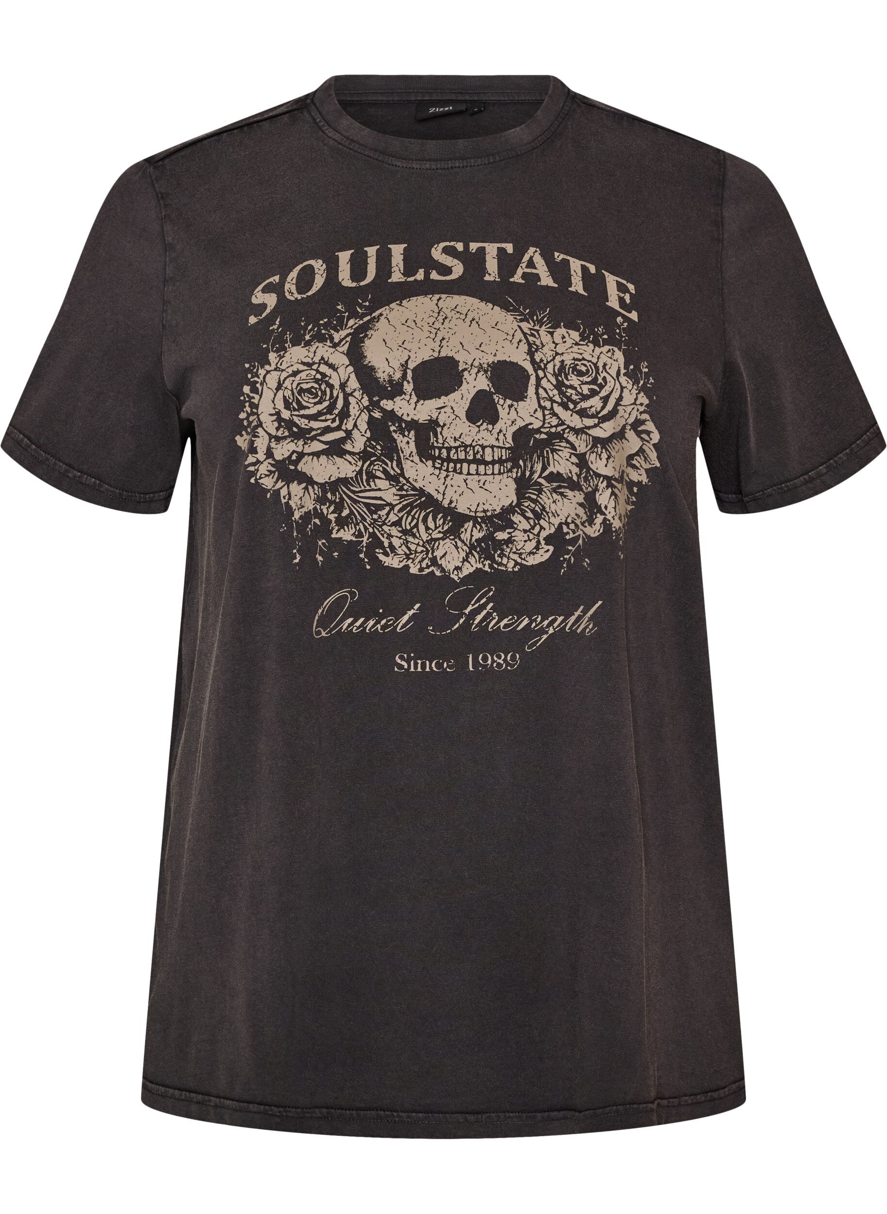 ZizziGrafik-T-Shirt aus Bio-Baumwolle, Beige, Packshot image number 0