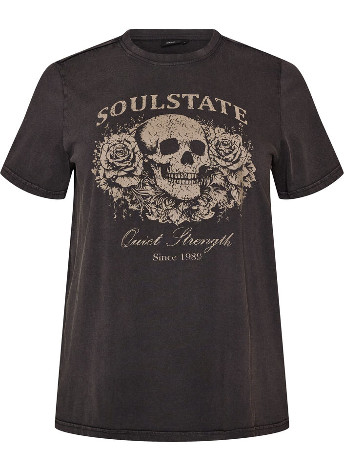 Grafik-T-Shirt aus Bio-Baumwolle, Beige, Packshot image number 0