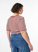 Gestreiftes T-Shirt mit gerippter Struktur, Rot, Model image number 2