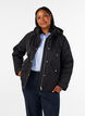 Gepolsterter Parka mit einer abnehmbaren Kapuze, Schwarz, Model image number 0