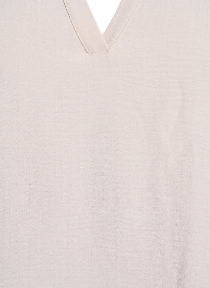 Lockere Bluse mit kurzen Ärmeln, Beige, Packshot image number 2