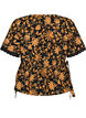 Gebl&uuml;mte Bluse aus Baumwolle mit Bindeband, Orange, Packshot image number 1