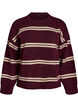 Strickbluse mit doppelten Kontraststreifen, Rot, Packshot image number 0