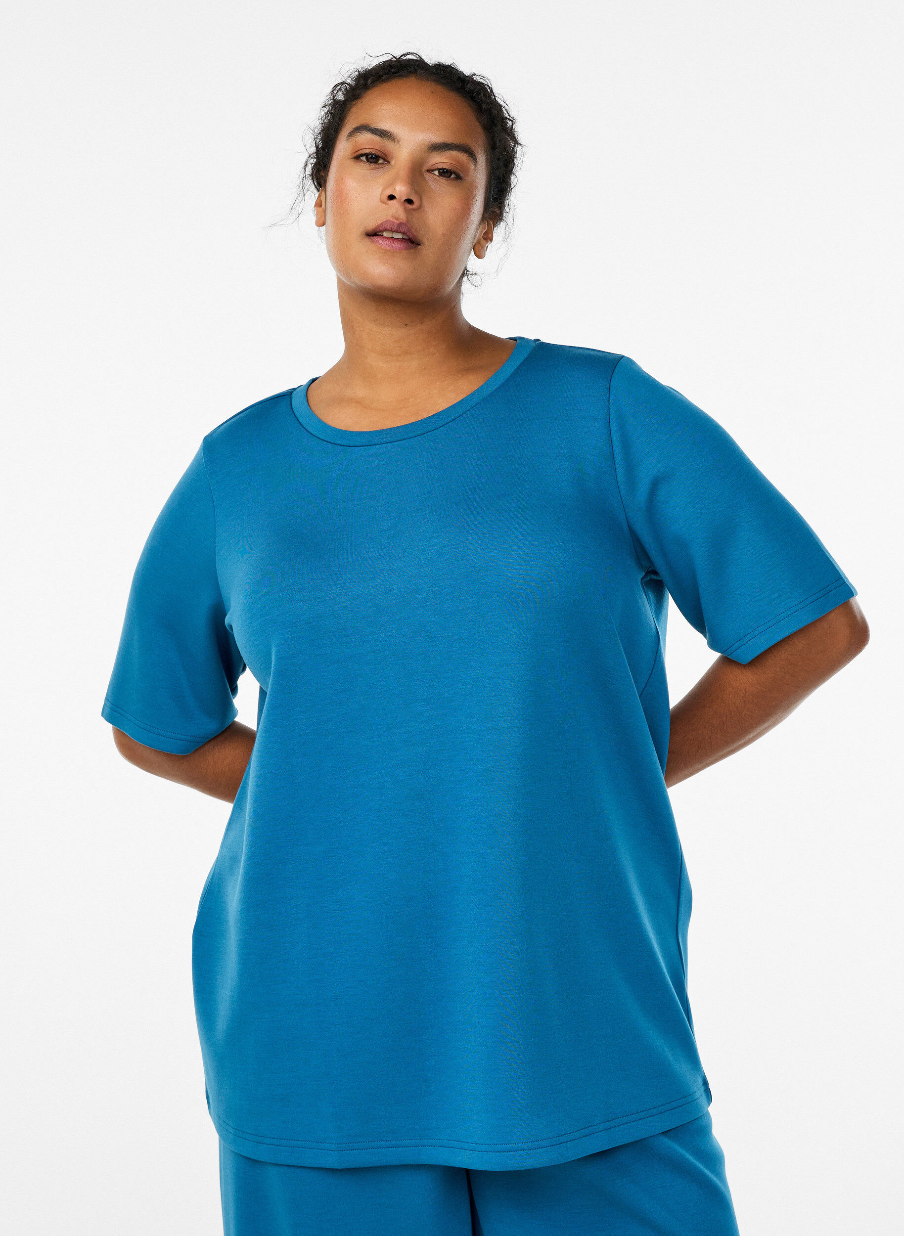 ZizziT-Shirt aus Modalgemisch, Petrol, Model image number 0