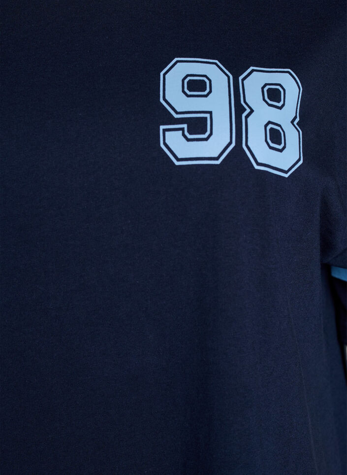 Kurzes T-Shirt-Kleid mit sportlichen Details, Blau, Packshot image number 2