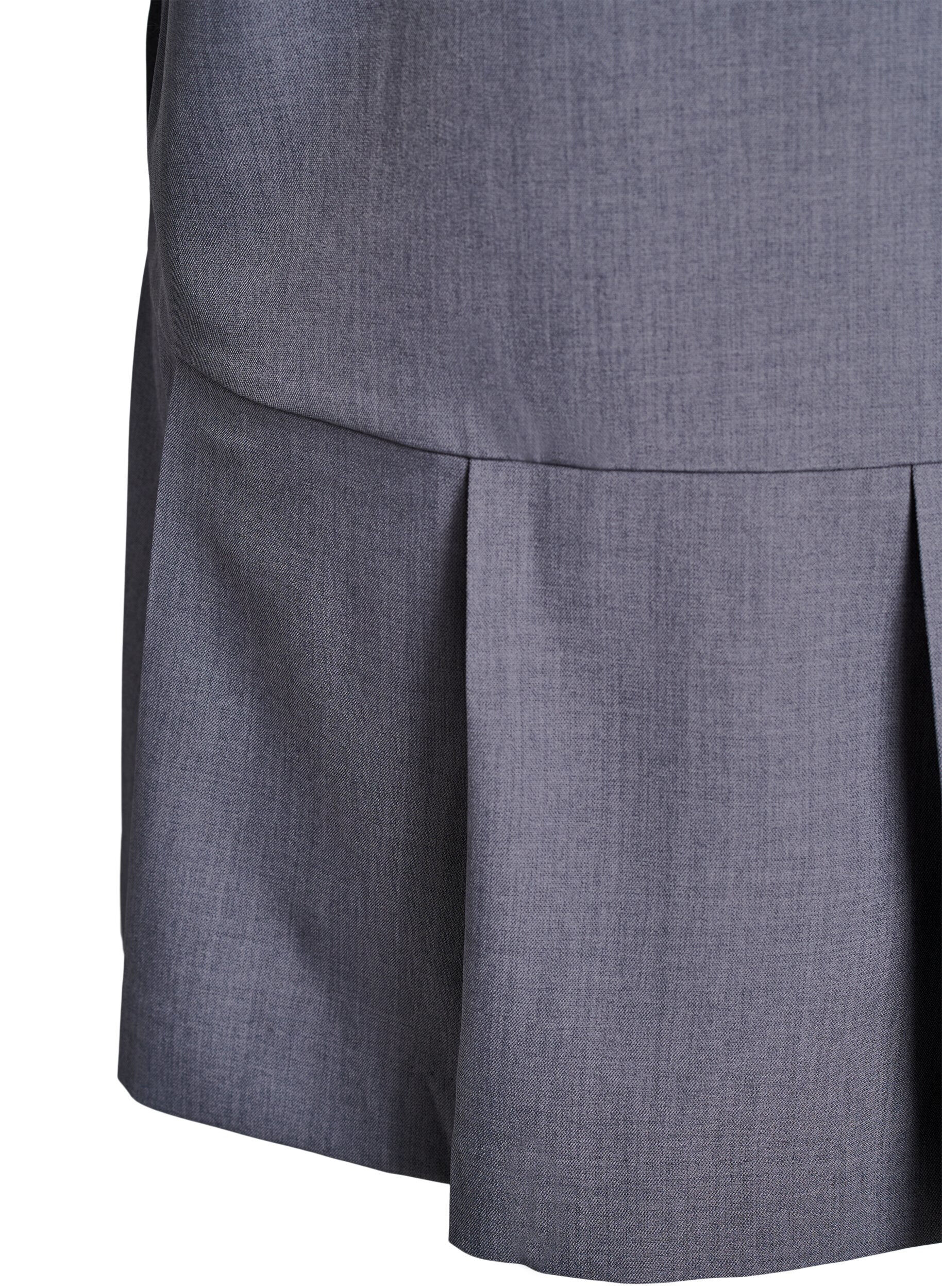 Zizzi Kurzes A-Linien-Kleid mit Rei&szlig;verschluss und 3/4-&Auml;rmeln, Grau, Packshot image number 3