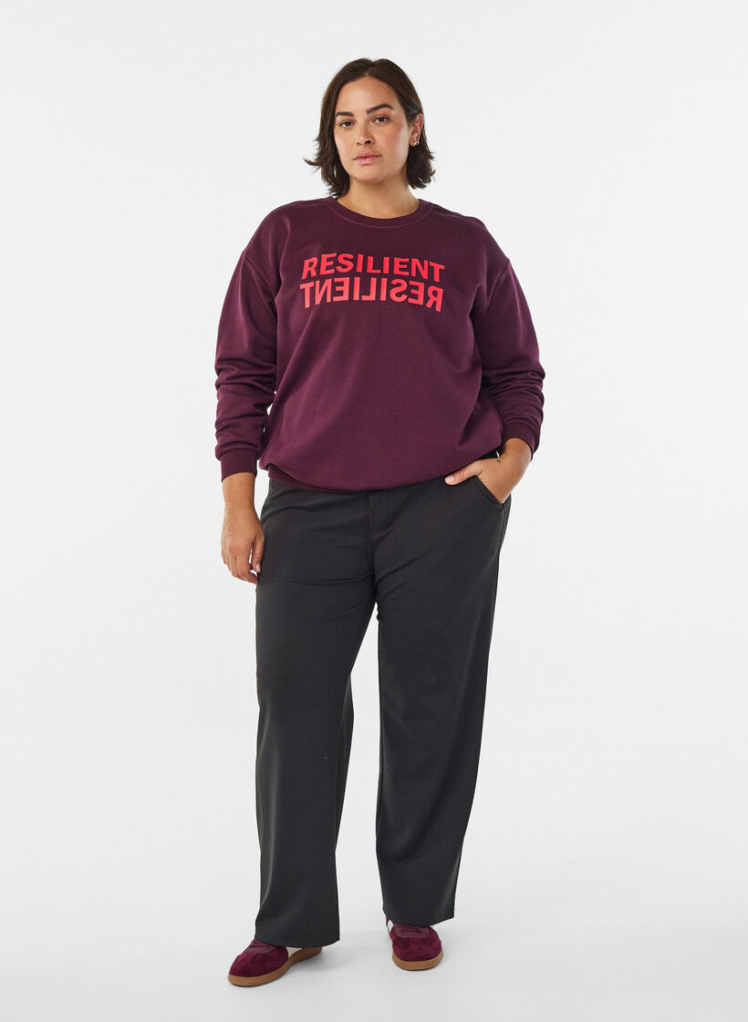 Sweatshirt mit Textprint, Rot, Model image number 1