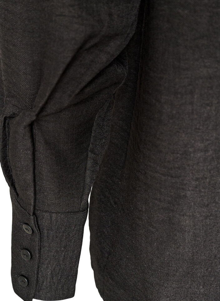 Lockere Bluse mit V-Ausschnitt, Schwarz, Packshot image number 3