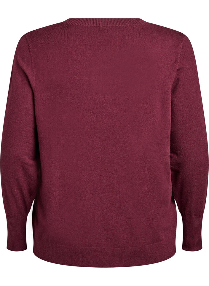 Strickpullover mit Rundhalsausschnitt, Rot, Packshot image number 1