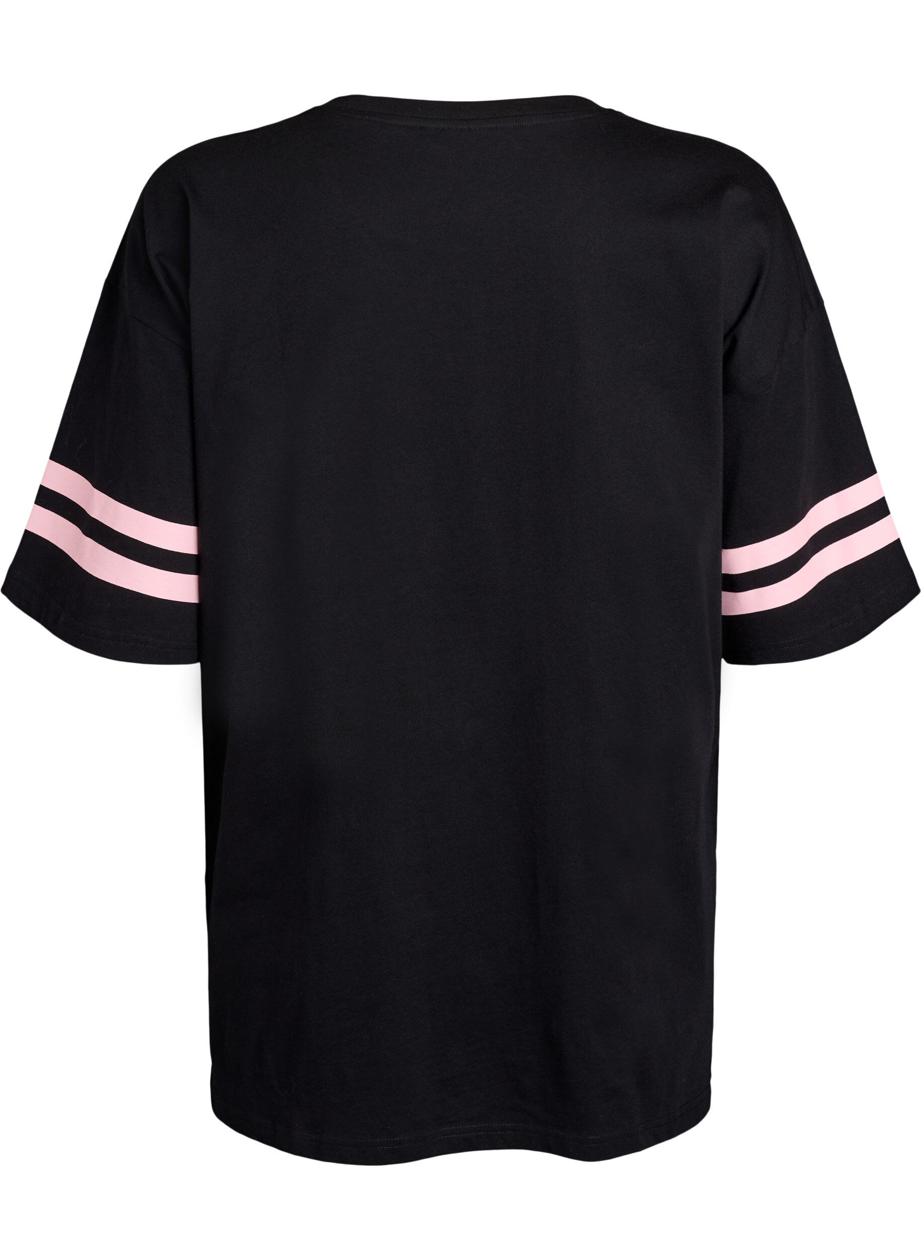 Zizzi Sportliches Oversize-College-T-Shirt, Schwarz, Packshot image number 1