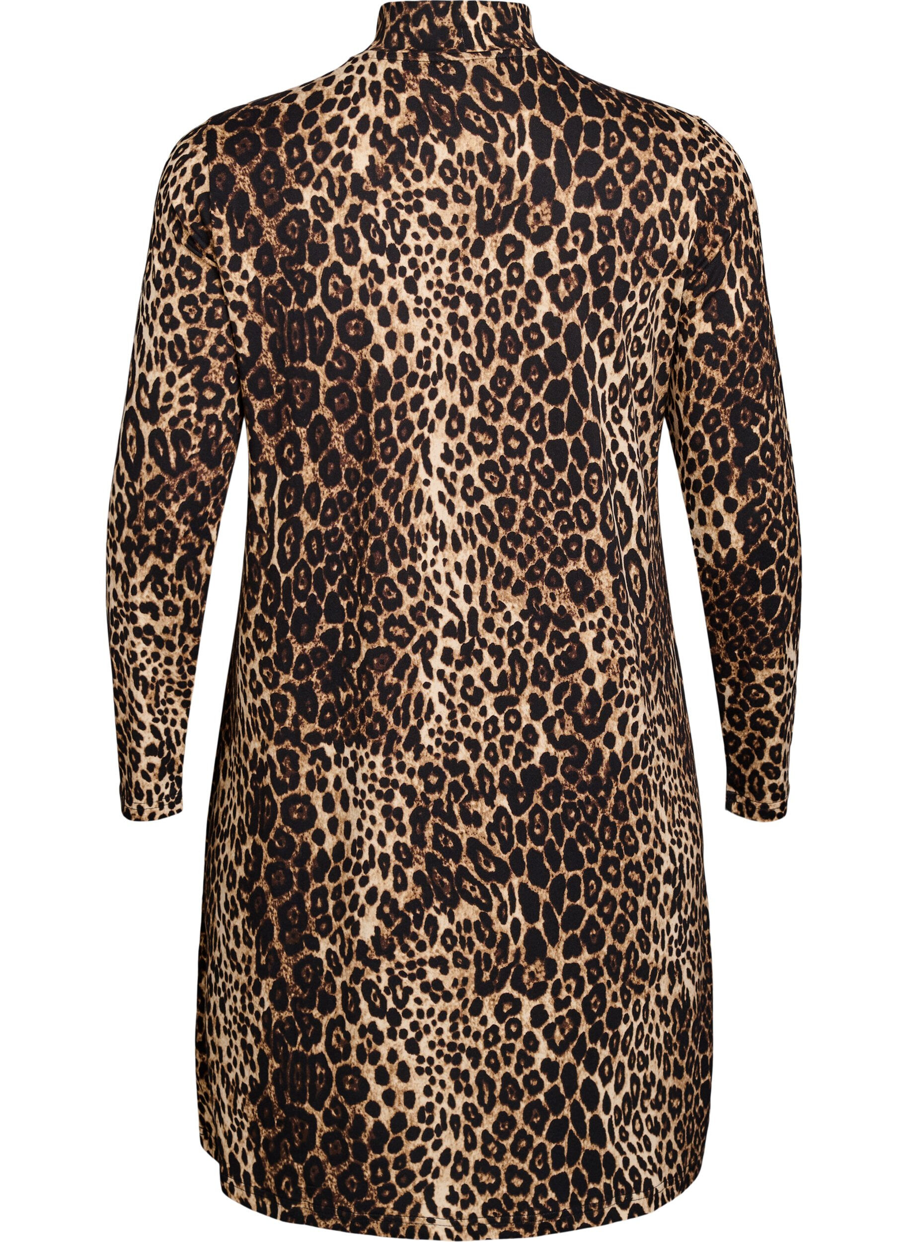 Zizzi FLASH &ndash; Lang&auml;rmeliges Kleid mit Rollkragen, Schwarz, Packshot image number 1