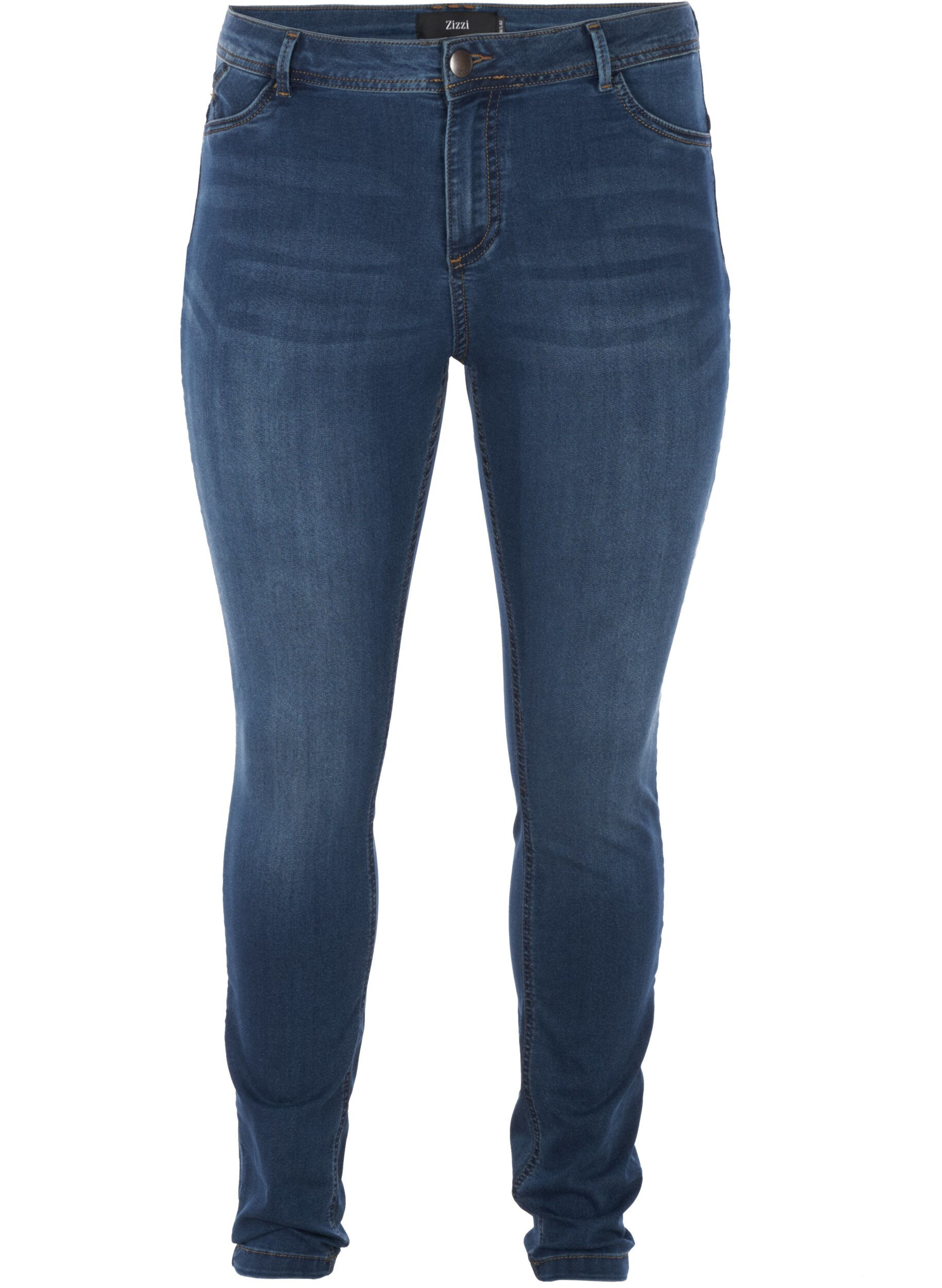 Zizzi Super Slim Amy Jeans mit hoher Taille, Blau, Packshot image number 0