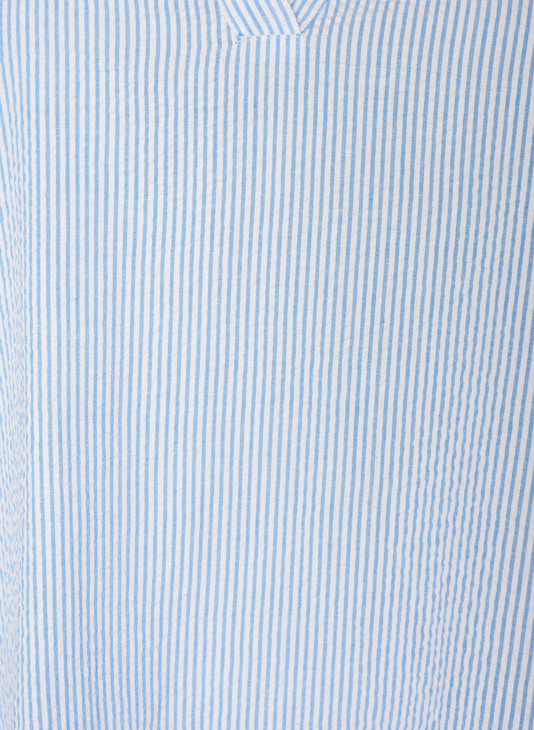 ZizziTunika aus Baumwolle mit Streifen und R&uuml;schendetails, Blau, Packshot image number 2