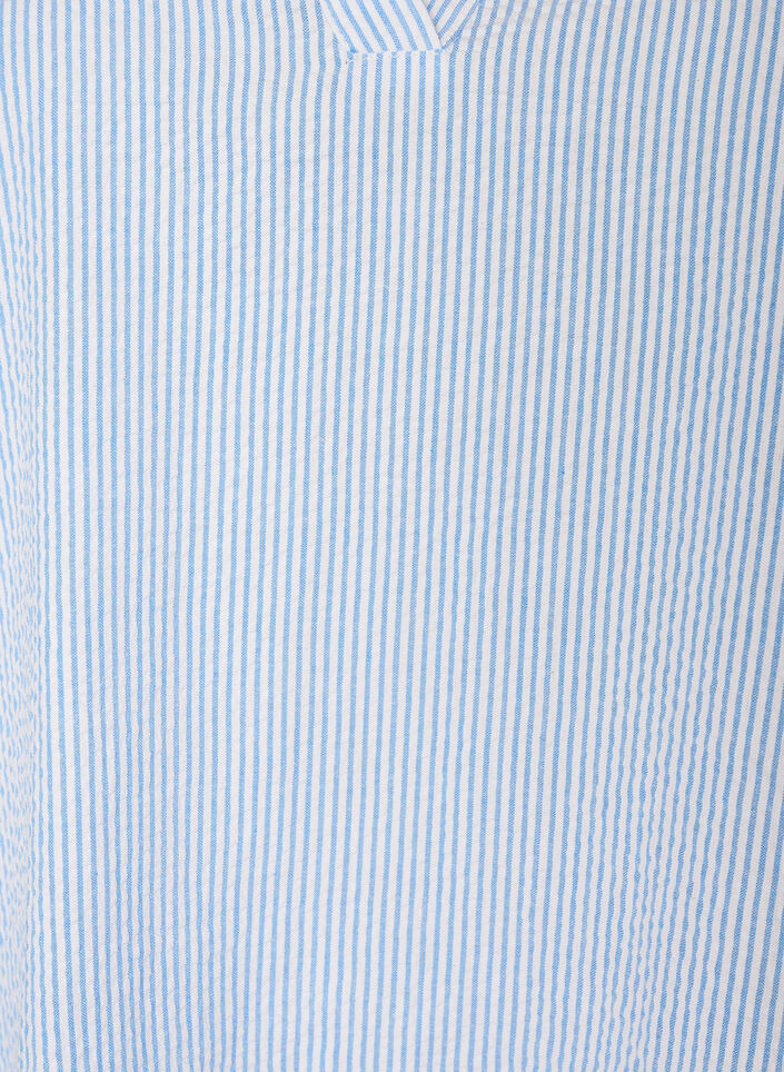 Tunika aus Baumwolle mit Streifen und R&uuml;schendetails, Blau, Packshot image number 2
