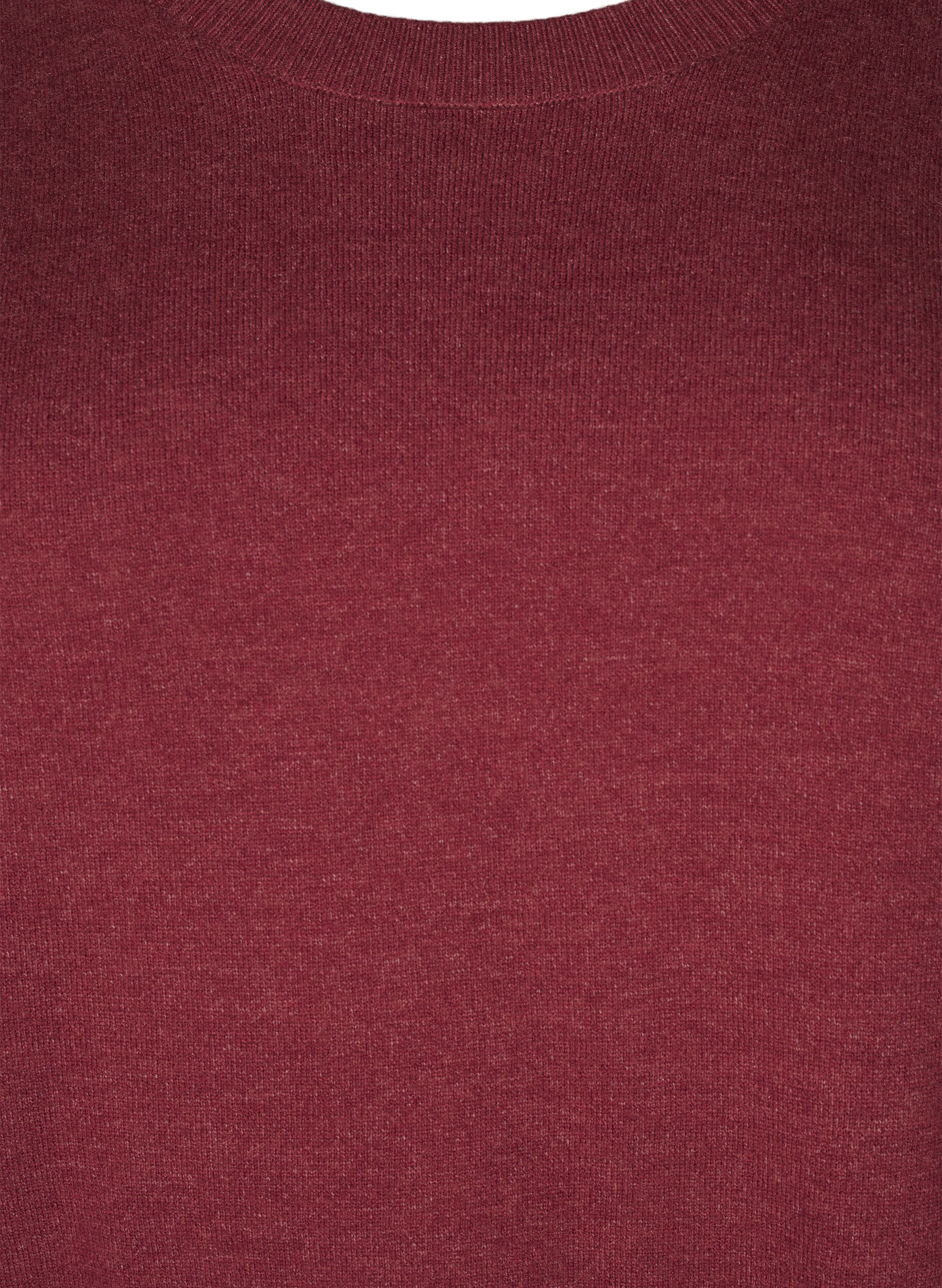 ZizziStrickpullover mit Rundhalsausschnitt, Rot, Packshot image number 2