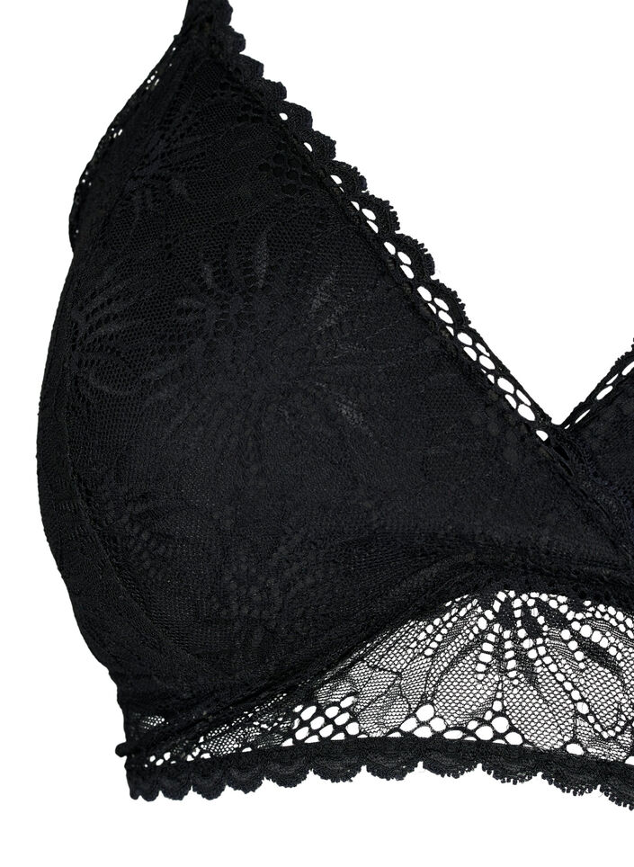 Spitze Bralette mit Rückendetail, Black, Packshot image number 2