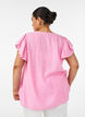 Bluse aus Viskose und Leinen mit R&uuml;schen&auml;rmeln, Pink, Model image number 2