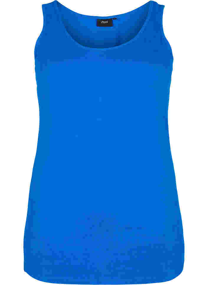 Einfarbiges basic Top aus Baumwolle, Skydiver, Packshot image number 0