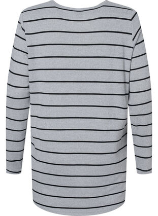 Geblümte Bluse mit langen Ärmeln, LGM Stripe, Packshot image number 1