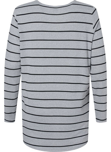 Gemusterte Bluse mit langen Ärmeln, LGM Stripe, Packshot image number 1