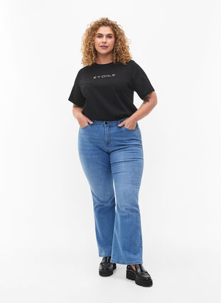 T-Shirt aus Bio-Baumwolle mit Text, Black ÉTOILE, Model image number 2