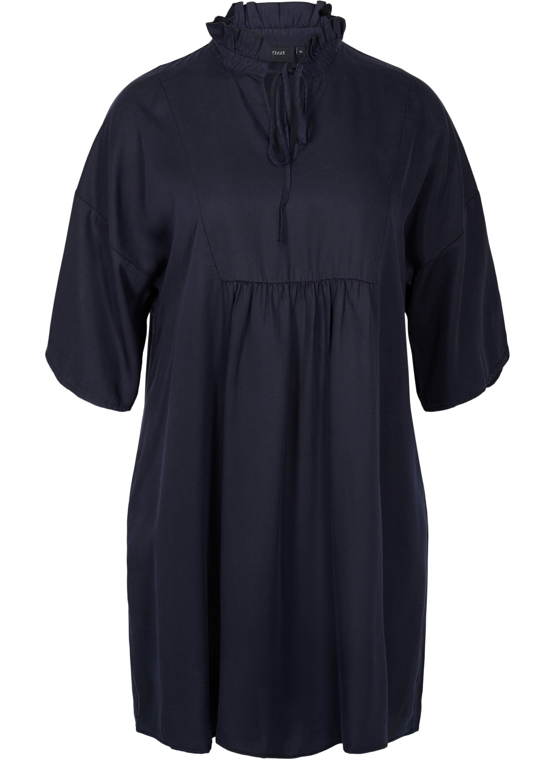 Zizzi Kleid mit 3/4-&Auml;rmeln aus Lyocell (TENCEL&trade;), Black, Packshot image number 0